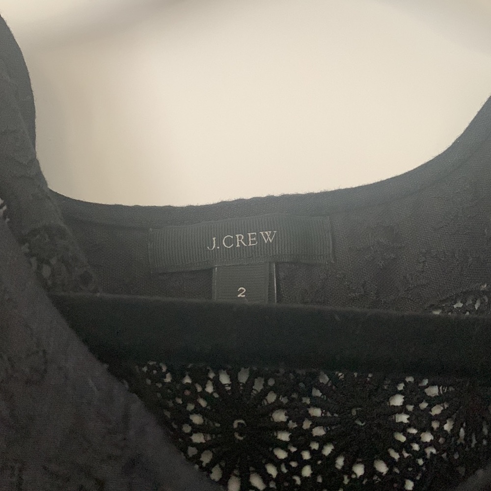 J. Crew Black Eyelet Vintage Style Dress Size 2